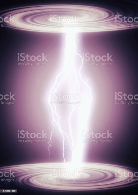 3d Illustration Of Plasma Rays Generated From Cloud Vortex Stock Photo