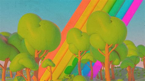 Download Wallpaper 2048x1152 Art Multicolored Trees