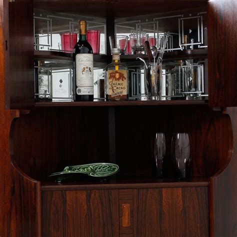 Danish Rosewood Mirrored Bar Corner Cabinet Chairish