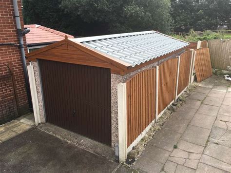 Apex Garage With Rosewood Fascia And Cladding Danmarque Garages