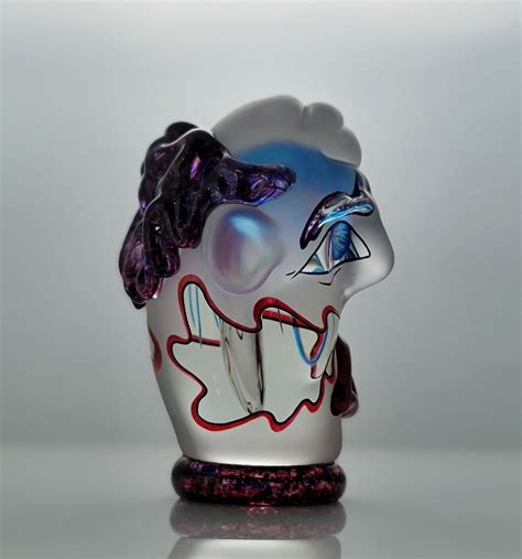 Carlson Glassworks Art Glass Face Form Sculpture Signed Kurt Etsy