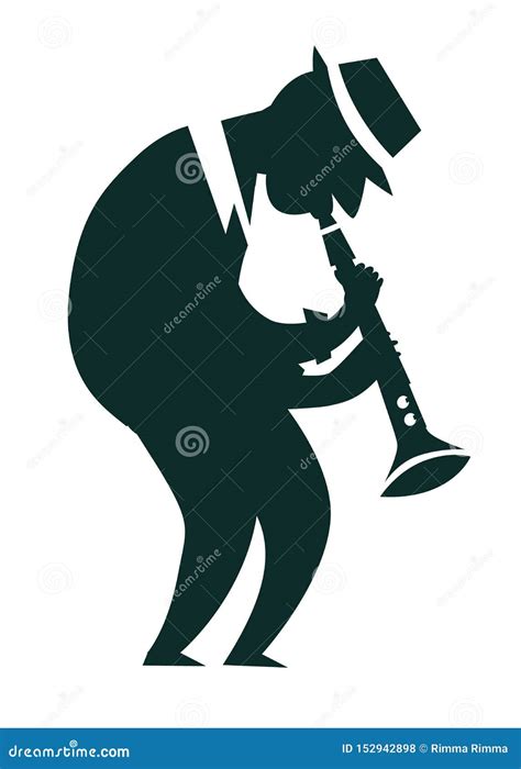 Clarinet Player Silhouettes Vector Illustration