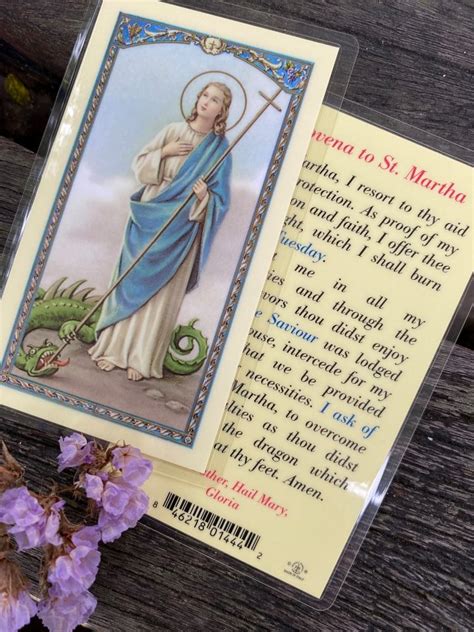 Saint Martha Laminated Prayer Card Alurea Conjure
