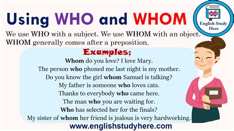 Using Who And Whom English Study Here