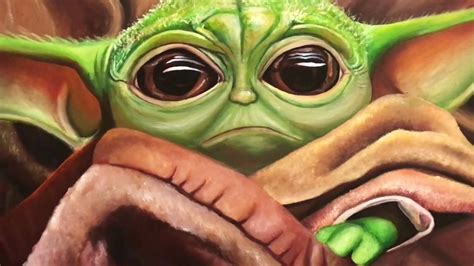 Speed Painting Of Baby Yoda Mandalorian Youtube
