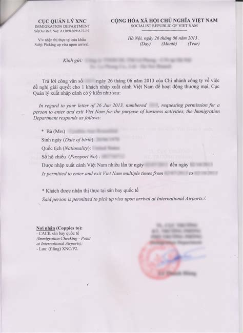 Visa letter from employer sample. Download Visa Application Form Vietnam Visa Approval ...