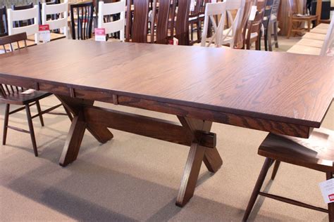 Brown Maple Shaker Dining Table With Two Leaves Redekers Furniture