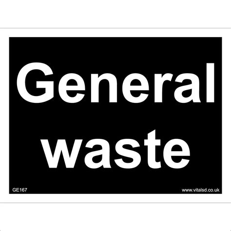 Buy Ge167 General Waste Sign Compost Garbage Tip T Rubbish Bin Refuse