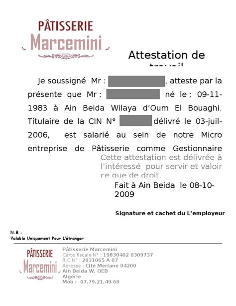 Attestation Employeur Exemples De Modèles En Word Doc Cours Génie Vrogue