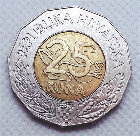 25 Kuna Croatian Coin Expo Lisabon 1998 Bi Metallic Coin Etsy
