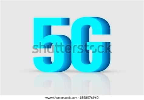 5g 3d Text White Background Reflected Stock Illustration 1858576960