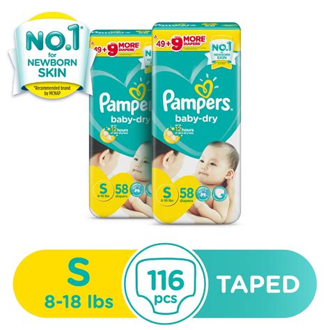Pampers Baby Dry Taped Diapers Small 58s X 2 Packs Shopee Philippines