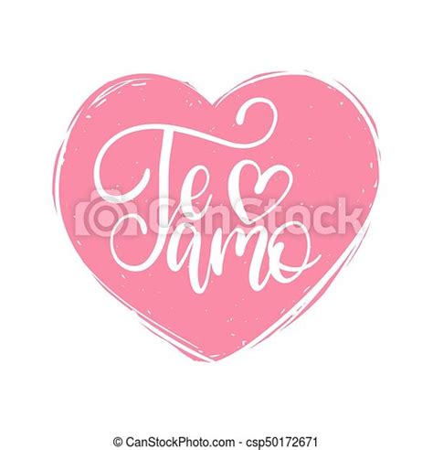 Vector Te Amo Calligraphy Spanish Translation Of I Love You Phrase Hand Lettering In Heart