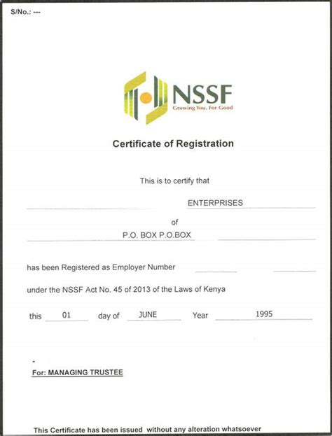 Nssf Employee Registration Form Kenya Mployme
