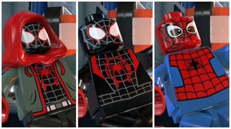 All Spider Man Into The Spider Verse Miles Morales Suits In Lego Marvel