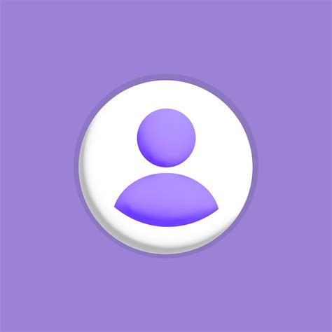 3d Vector Minimal Purple User Profile Avatar Icon In Circle White Frame