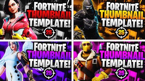Fortnite Youtube Thumbnail Template Pack 1 By Acezproduction On Deviantart