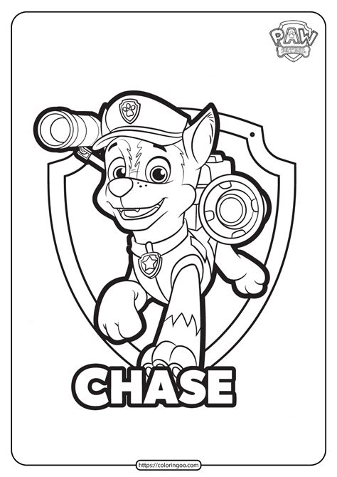 Paw Patrol Chase Coloring Coloring Pages