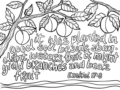 A free parent teacher resource to give to kids that they may color a bible verse. Ezekiel 17:8 Printable Coloring Page - From Victory Road