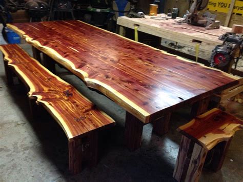 I will say, they do make it easier. 10' table! Cedar Table, Live Edge Table, Cedar Dining Set ...