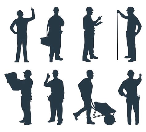 Construction Worker Silhouette Vectors And Illustrations For Free