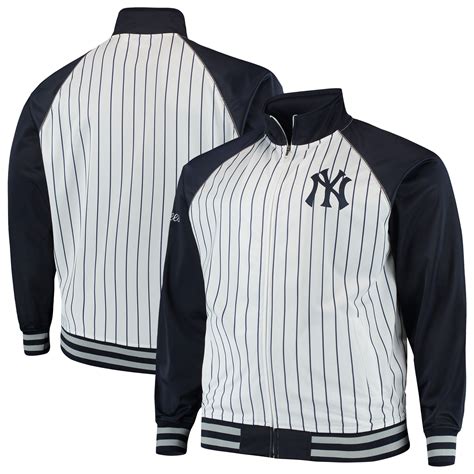 New York Yankees Majestic Big And Tall Pinstripe Tricot Full Zip Jacket