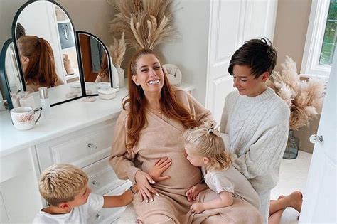pregnant stacey solomon proudly shows off stretch…