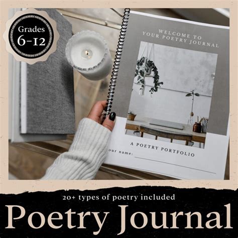Poetry Journal For Creative Writing Grades 6 12 Digital Included