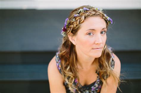 Blonde Balayage Braid And Curls With Flower Crown By Danielle Hardy