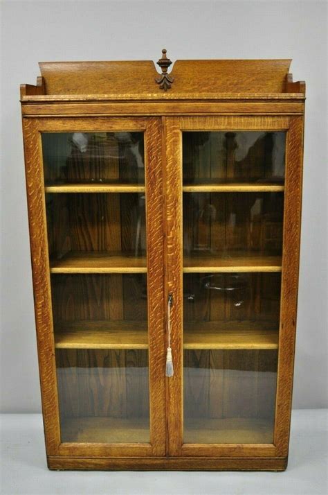 Home appliances » other home appliances. Antique Golden Oak Victorian Glass 2-Door Bookcase Chine ...