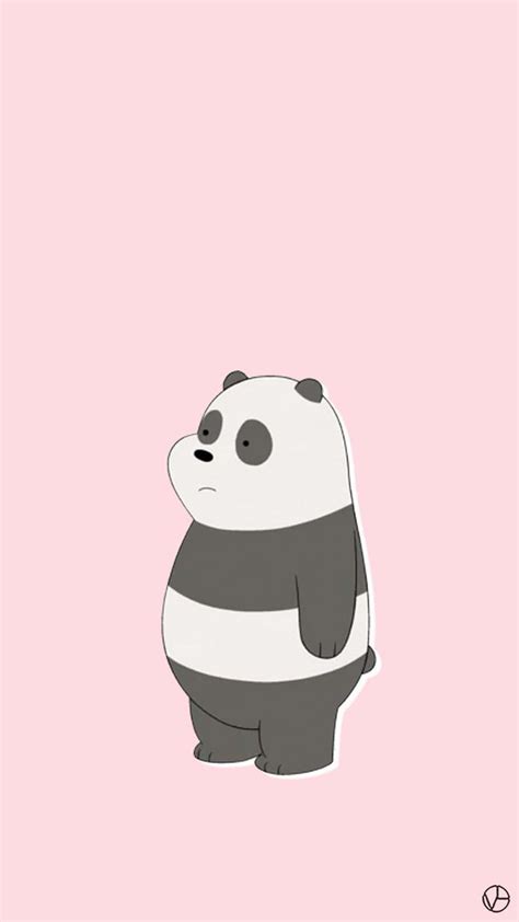 Download Cute Cartoon Panda Pink Background Wallpaper