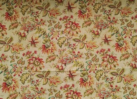Mill Creek Jacobean Floral Fabric Printed Linen Blend Etsy