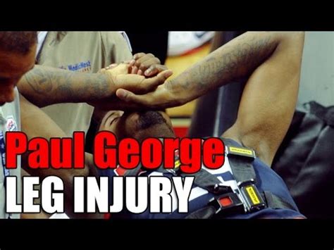 According to cbs sports, george broke his right leg during a transition defense play with james harden. Paul George Leg Injury During USA BasketBall Showcase ...