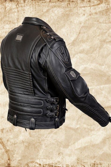 Mens Genuine Cowhide Premium Leather Motorcycle Biker Etsy Leather
