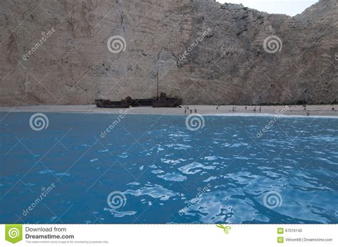 Navagio Beach Or Shipwreck Beach Zakynthos Greece Stock