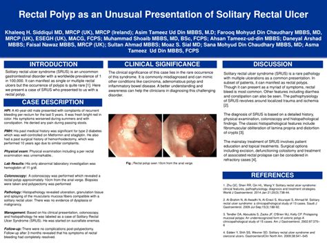Pdf Rectal Polyp As An Unusual Presentation Of Solitary Rectal Ulcer