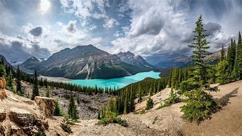 Sfondi Del Desktop Banff Canada Alberta Peyto Lake Natura Montagne
