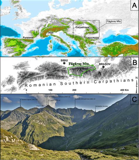 The Geographic Position Of The Carpathian Mountains Rectangle In