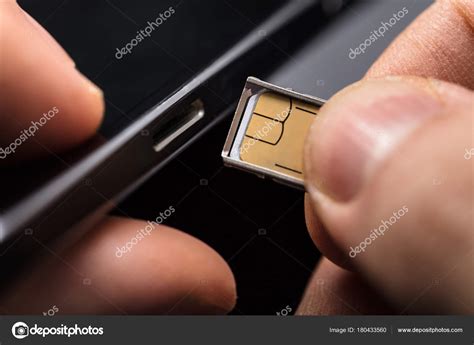 Close Person Inserting Sim Card Back Mobile Phone — Stock Photo