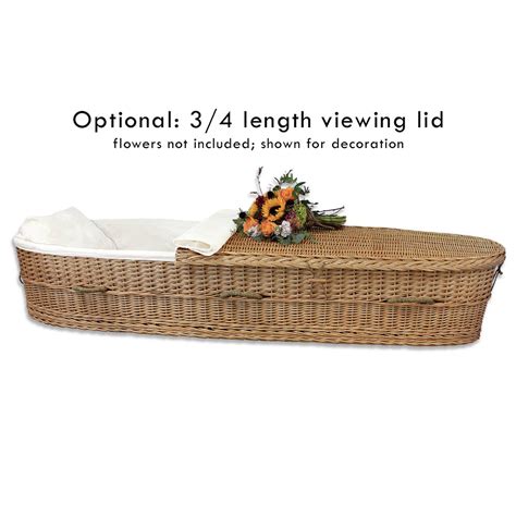 Biodegradable Casket For Burial Or Cremation In Woven Willow Eco