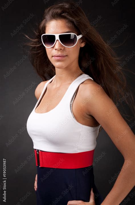 Beautiful Women Wearing Glasses Stock Photo Adobe Stock