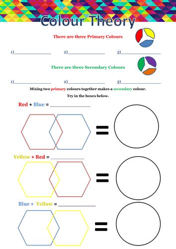 Colour Theory Worksheets Primary Secondary And Tertiary Colours