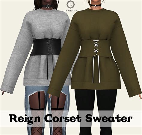 Lumysims“ Reign Corset Sweater • 30 Swatches• Shadow Map• Hq Mod