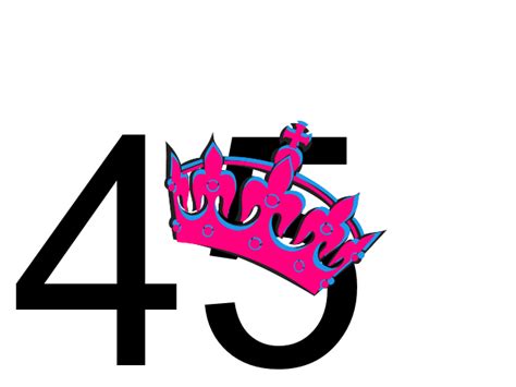 Pink Tilted Tiara And Number 45 Clip Art At Vector Clip Art