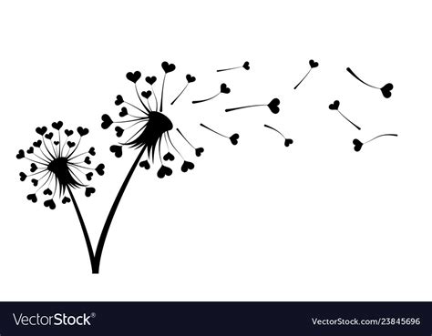 Dandelion With Hearts Royalty Free Vector Image