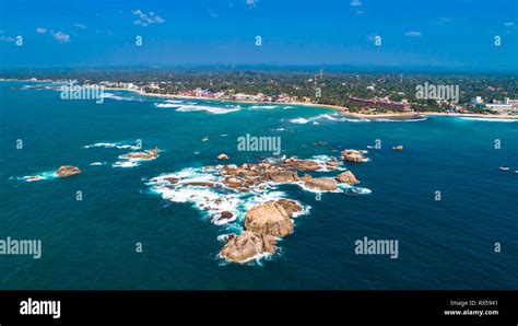 Aerial Hikkaduwa Beach Sri Lanka Stock Photo Alamy