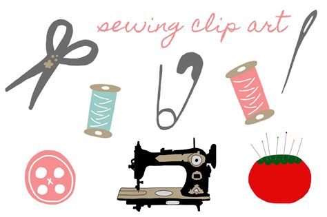 Sewing Clip Art Graphic Objects ~ Creative Market