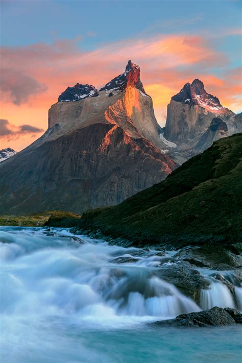 River Cascades At The Cuernos In Torres Del Paine Print Photos By