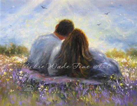 Loving Couple Original Oil Painting Lovers In Spring Art