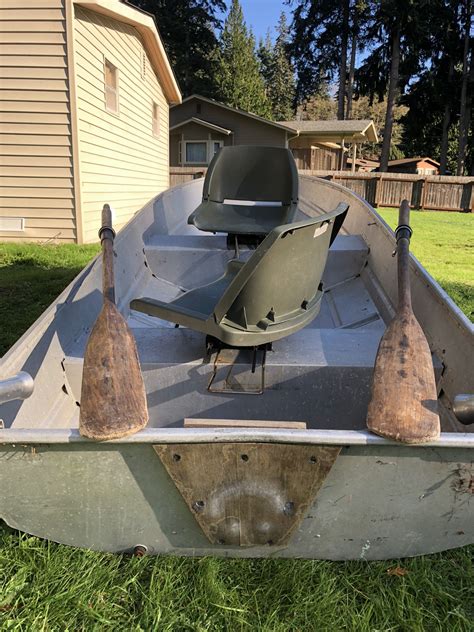 12 Ft Sears And Roebuck 1976 Aluminum Boat Seats And Oars For Sale In